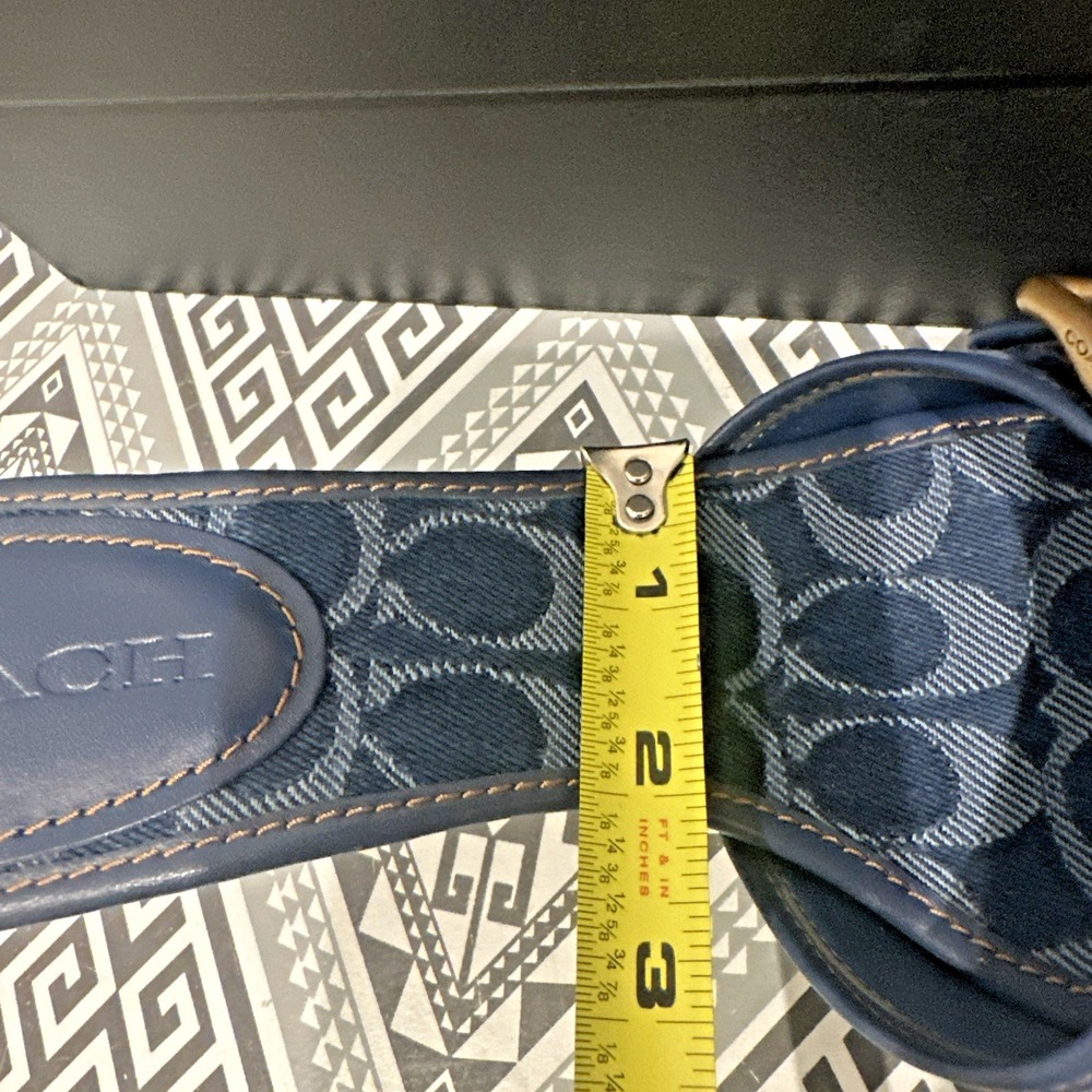 Coach Women Size 9.5B Margot Signature C Slide Sandals Deep Blue Denim Y2K - Picture 12 of 16
